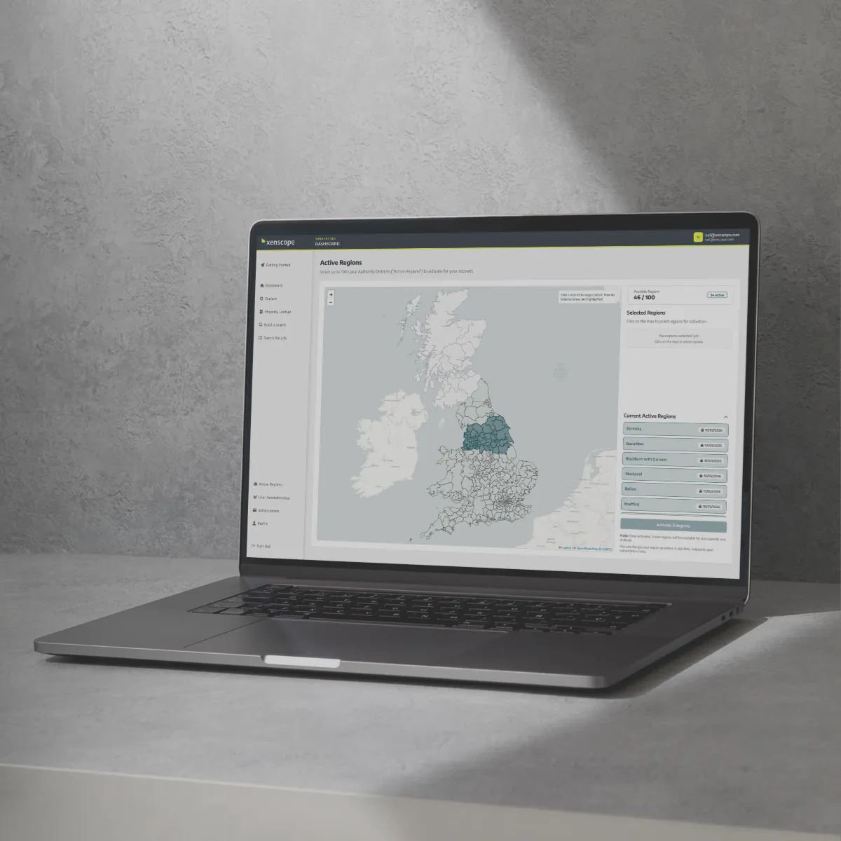 xenscope web portal shown on laptop